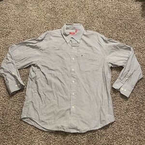 IZOD Men's Blue Striped Shirt XL